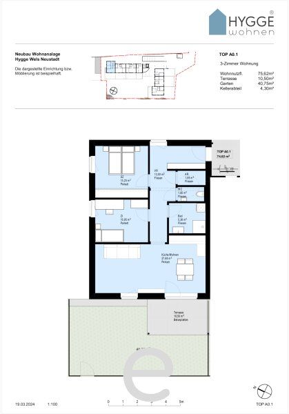 HYGGE Wohnen - Top A0.1 mit 74,62m² mit Garten und Terrasse, im EG - Bild 11