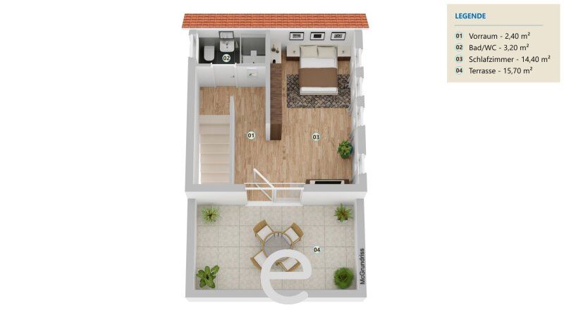 Stylische Doppelhaushälfte mit Dachterrasse, Garten und Doppelcarport in Gaaden - Bild 25
