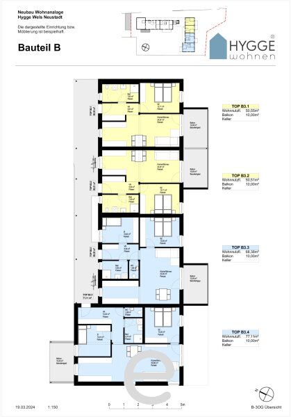 HYGGE Wohnen - Top B3.2 mit 2 Zimmer und Balkon im 3.OG - Bild 13
