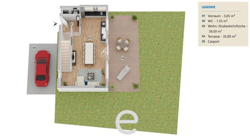 Stylische Doppelhaushälfte mit Dachterrasse, Garten und Doppelcarport in Gaaden - Bild 23