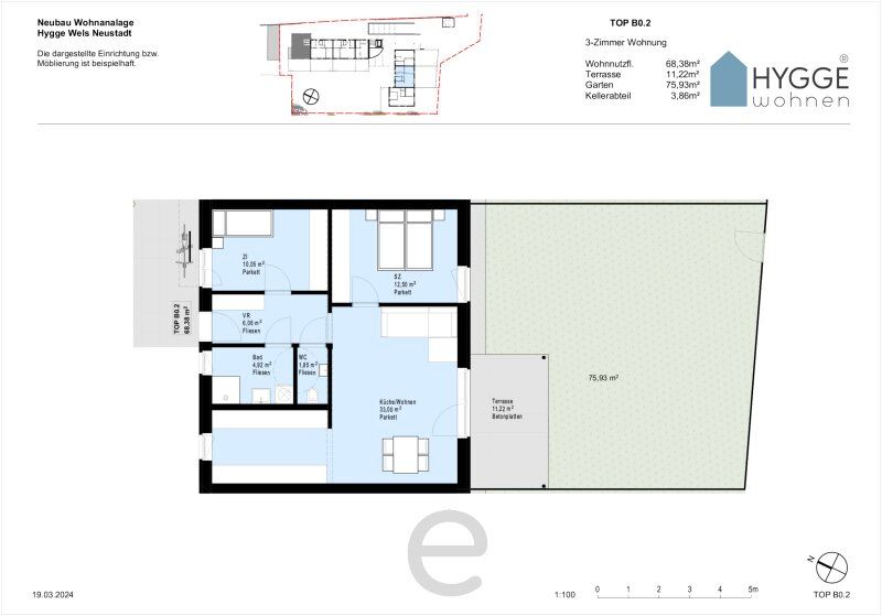 HYGGE Wohnen - Top B0.2 mit Terrasse und Garten im EG - Bild 12