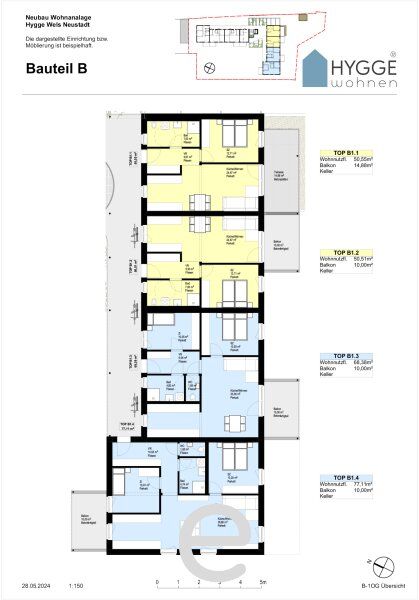 HYGGE Wohnen - Top B1.4 mit 3 Zimmer und Balkon im 1.OG - Bild 13