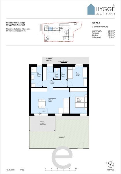 HYGGE Wohnen - Top A0.2 mit 68,32m² mit Garten und Terrasse, im EG - Bild 15