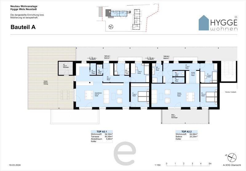 HYGGE Wohnen - Dachgeschosswohnung Top A3.2 mit Balkon im 3.OG - Bild 15